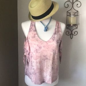 AE tyedye cold shoulder top